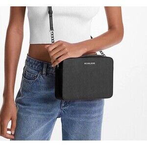 Michael Kors Women's Black Jet Set EW Leather Large Crossbody (32S4STVC3L) - NWT